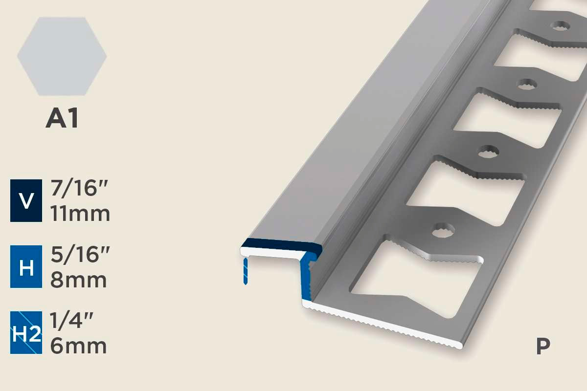 KR-I — Ramp Profile – Pre-fit – Punched/ADA – 8mm (5/16") – Silver