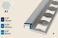 KR-I — Ramp Profile – Pre-fit – Punched/ADA – 10mm (3/8") – Silver