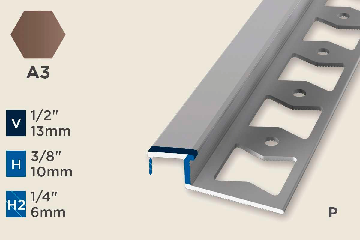 KR-I — Ramp Profile – Pre-fit – Punched/ADA – 10mm (3/8") – Bronze
