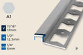 KR-I — Ramp Profile – Pre-fit – Punched/ADA – 12.5mm (1/2") – Silver