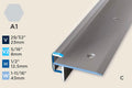 KS-E — Stair Nosing – Pre-fit – Ridged/Countersunk – 12.5mm (1/2") – Silver