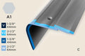 KS-G — Stair Nosing – Retrofit – PVC Insert Large – 44mm (1-3/4") – Silver