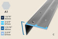 KS-I — Stair Nosing – Retrofit – Double PVC/ADA – 46mm (1-13/16") – Silver