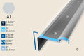 KS-J — Stair Nosing – Retrofit – PVC Insert – 33mm (1-5/16") – Silver