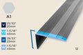 KS-K — Stair Nosing – Retrofit – Ridged – Unpunched – 23mm (29/32") – Silver