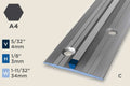 KT-B — Transition Profile – Pre-fit – 3mm (1/8") – Countersunk – Matte Black Powder Coat