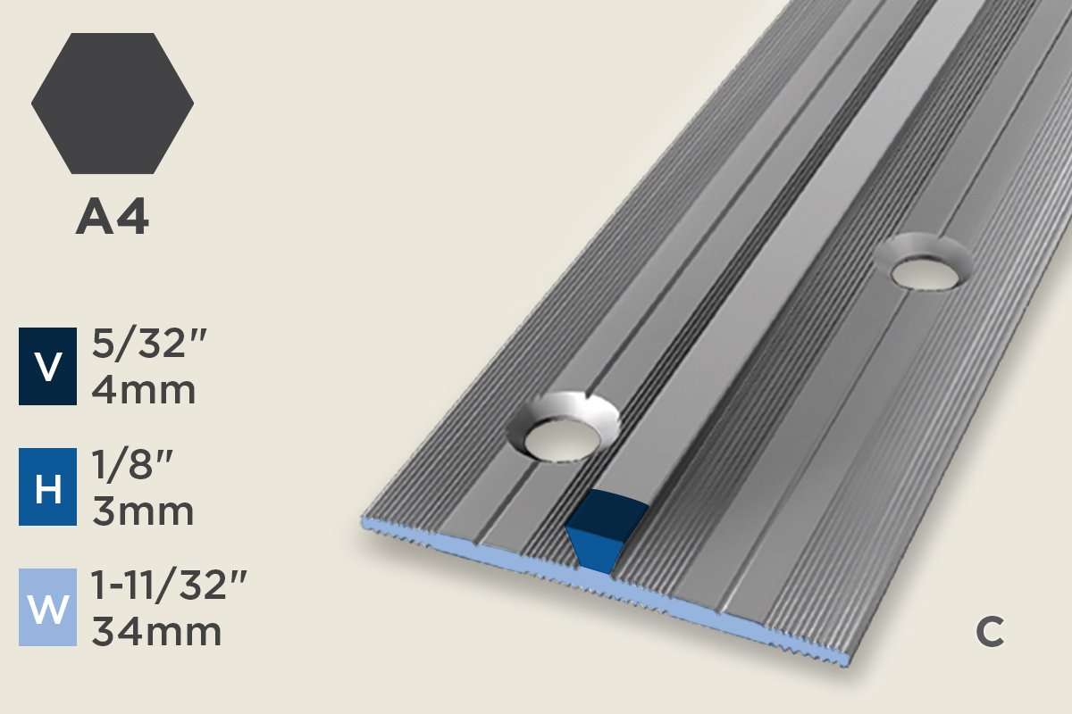 KT-B — Transition Profile – Pre-fit – 3mm (1/8") – Countersunk – Matte Black Powder Coat