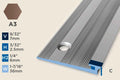 KT-D — Transition Profile – Pre-fit – Countersunk – 2.5mm (3/32") – Bronze
