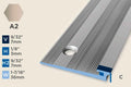 KT-D — Transition Profile – Pre-fit – Countersunk – 3mm (1/8") – Sand