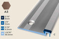 KT-E — Transition Profile – Pre-fit – Countersunk – 3mm (1/8") – Bronze