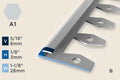 KT-F — Transition Profile – Pre-fit Edge Trim – 3mm (1/8") – Bendable – Silver