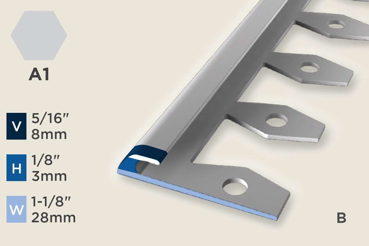 KT-F — Transition Profile – Pre-fit Edge Trim – 3mm (1/8") – Bendable – Silver