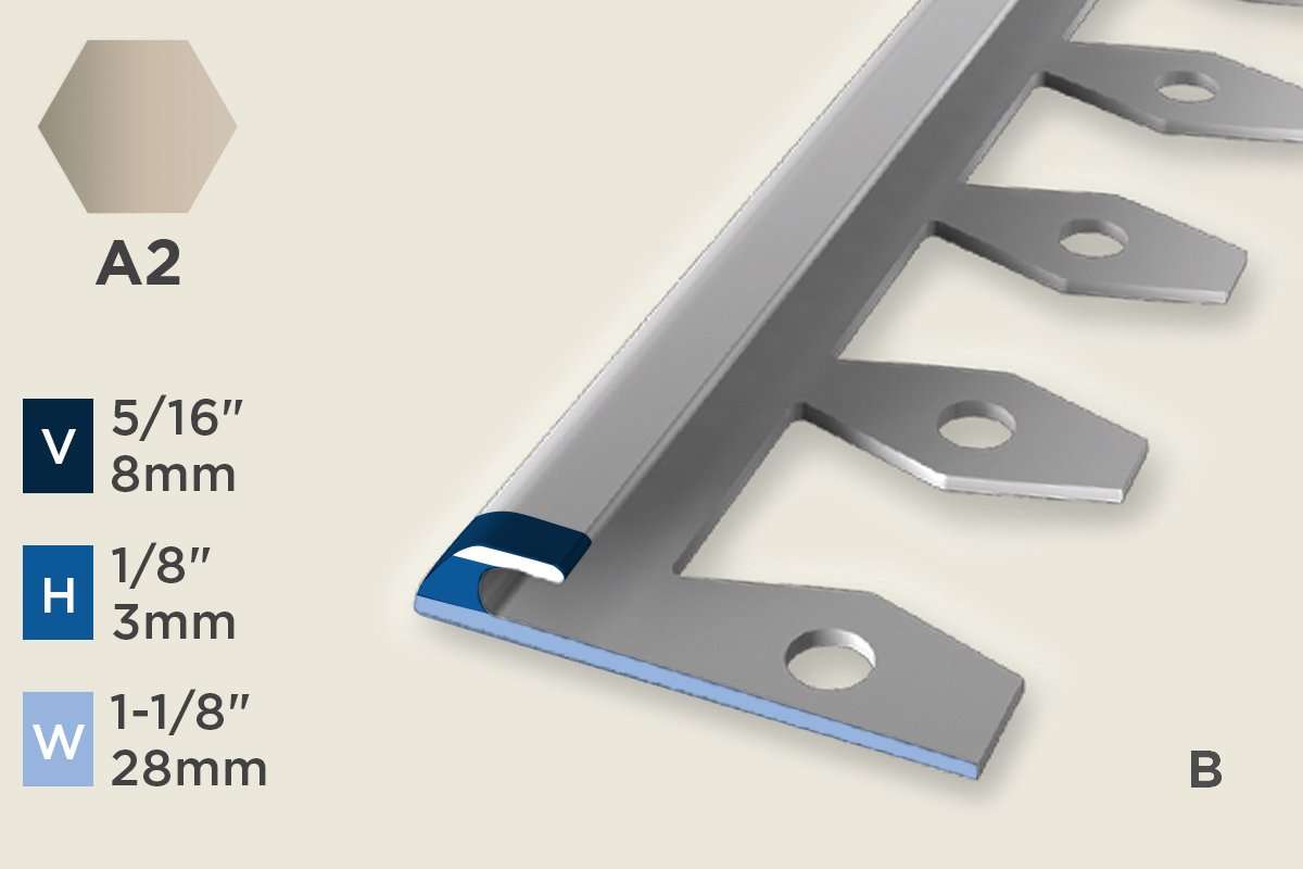 KT-F — Transition Profile – Pre-fit Edge Trim – 3mm (1/8") – Bendable – Sand