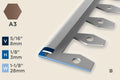 KT-F — Transition Profile – Pre-fit Edge Trim – 3mm (1/8") – Bendable – Bronze