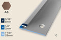 KT-F — Transition Profile – Pre-fit Edge Trim – 3mm (1/8") – Countersunk – Bronze