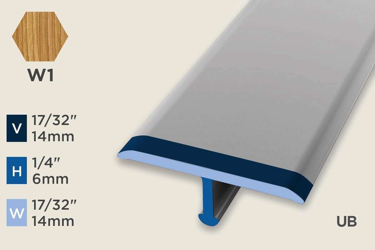 KT-G — Transition Profile – 14mm (17/32") – Unpunched/Bendable/ADA – Oak Light