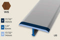 KT-G — Transition Profile – 14mm (17/32") – Unpunched/Bendable/ADA – Walnut