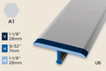 KT-G — Transition Profile – 28mm (1-1/8") – Unpunched/Bendable/ADA – Silver