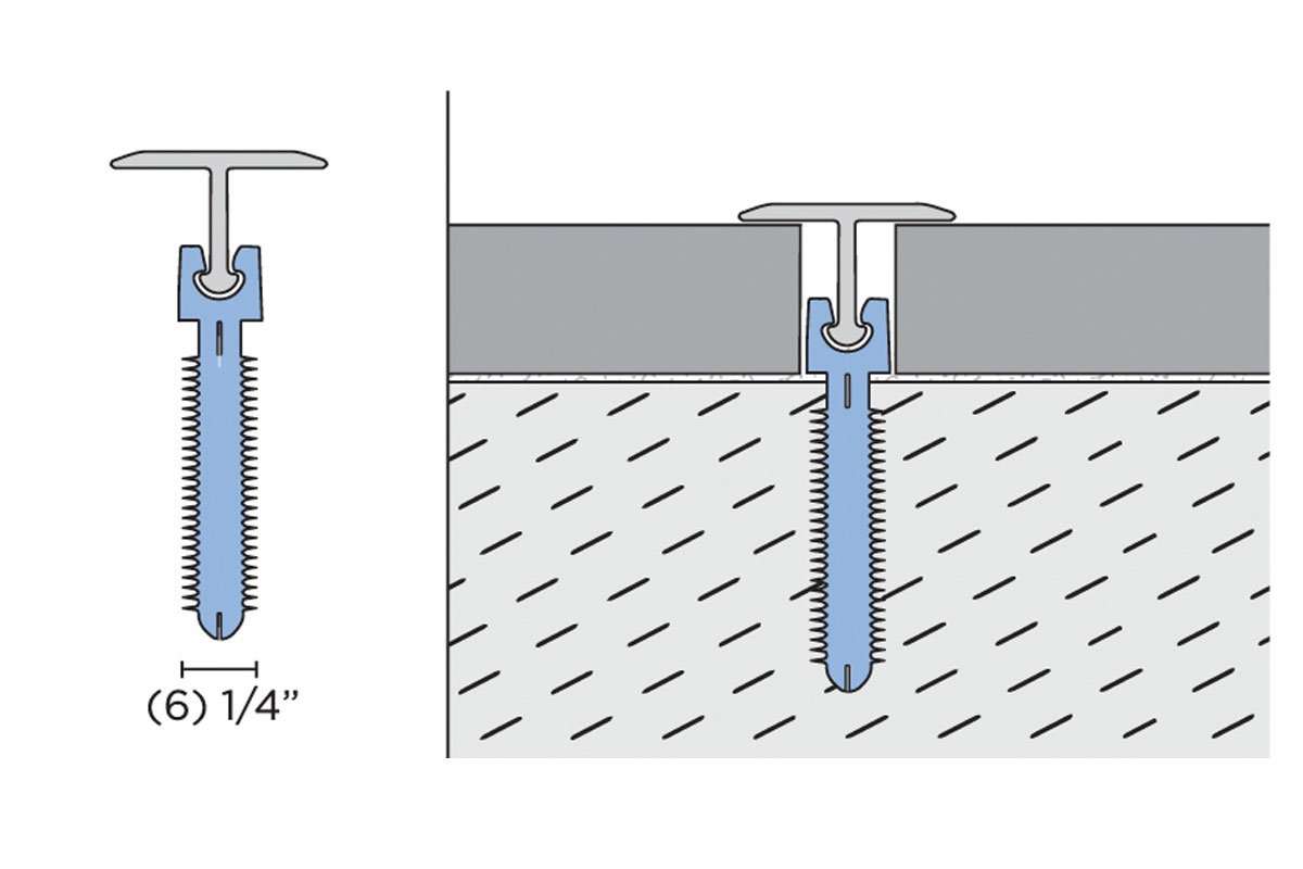 KT-G-D1 — Transition Profile Rib Dowel for KT-G – 6mm (1/4") – 14 Dowels per packet
