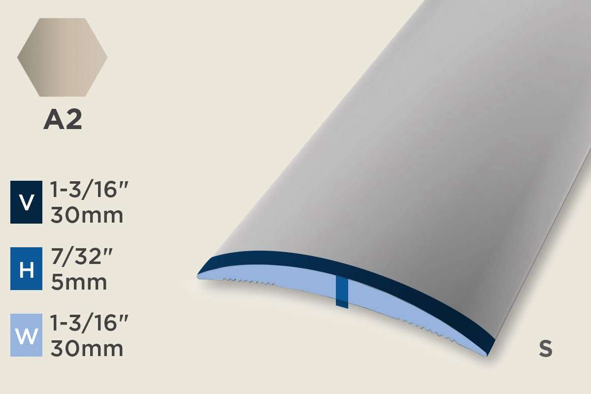 KT-I — Transition Profile – Retrofit – Self-Stick – 30mm (1-3/16") – Sand