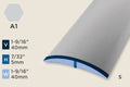 KT-I — Transition Profile – Retrofit – Self-Stick – 40mm (1-9/16") – Silver