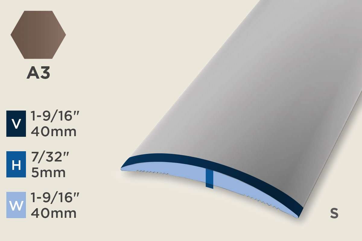KT-I — Transition Profile – Retrofit – Self-Stick – 40mm (1-9/16") – Bronze
