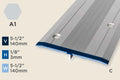 KT-K — Transition Profile – Retrofit – offset Countersunk Drilled – 140mm (5-1/2") – Silver