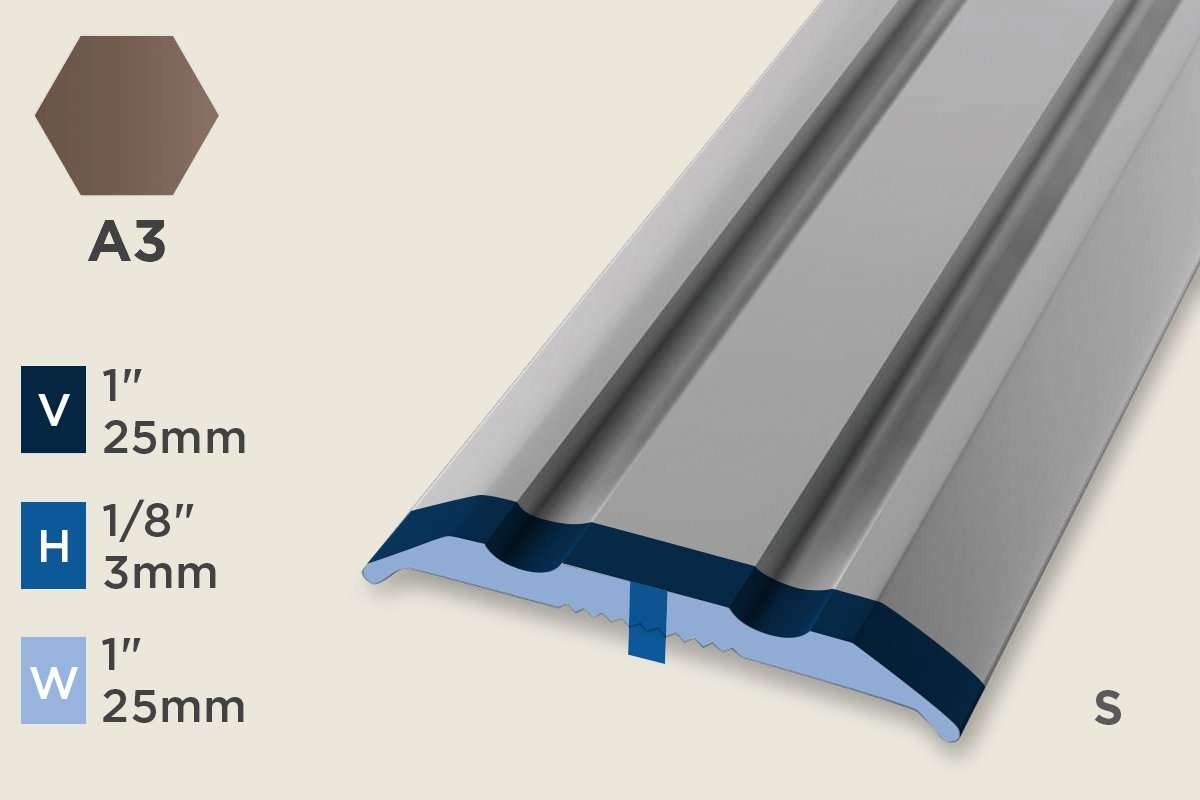 KT-M — Transition Profile – Retrofit – Self-Stick – 25mm (1") – Bronze