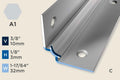 KW-A — Wall Protection Profile – Pre-fit – Countersunk – 3mm (1/8") – Silver