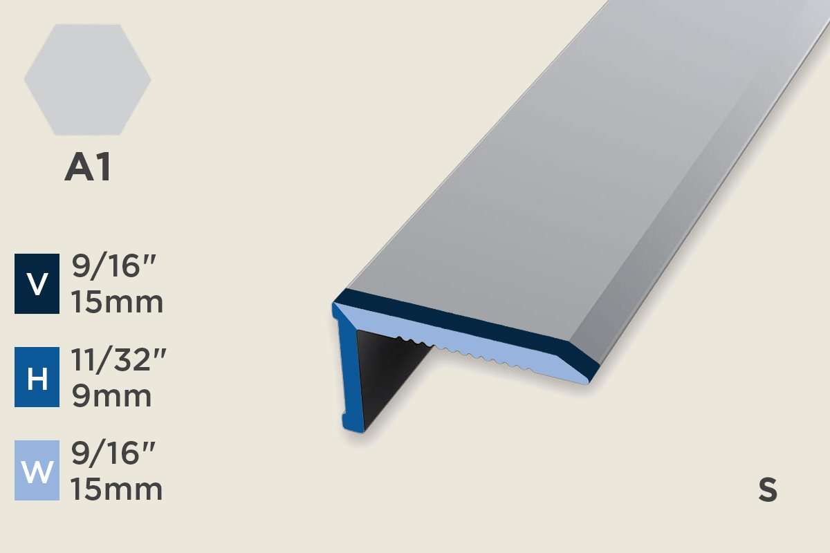 KW-D — Wall Protection Profile – Retrofit – Self-Stick – 9mm (11/32") – Silver
