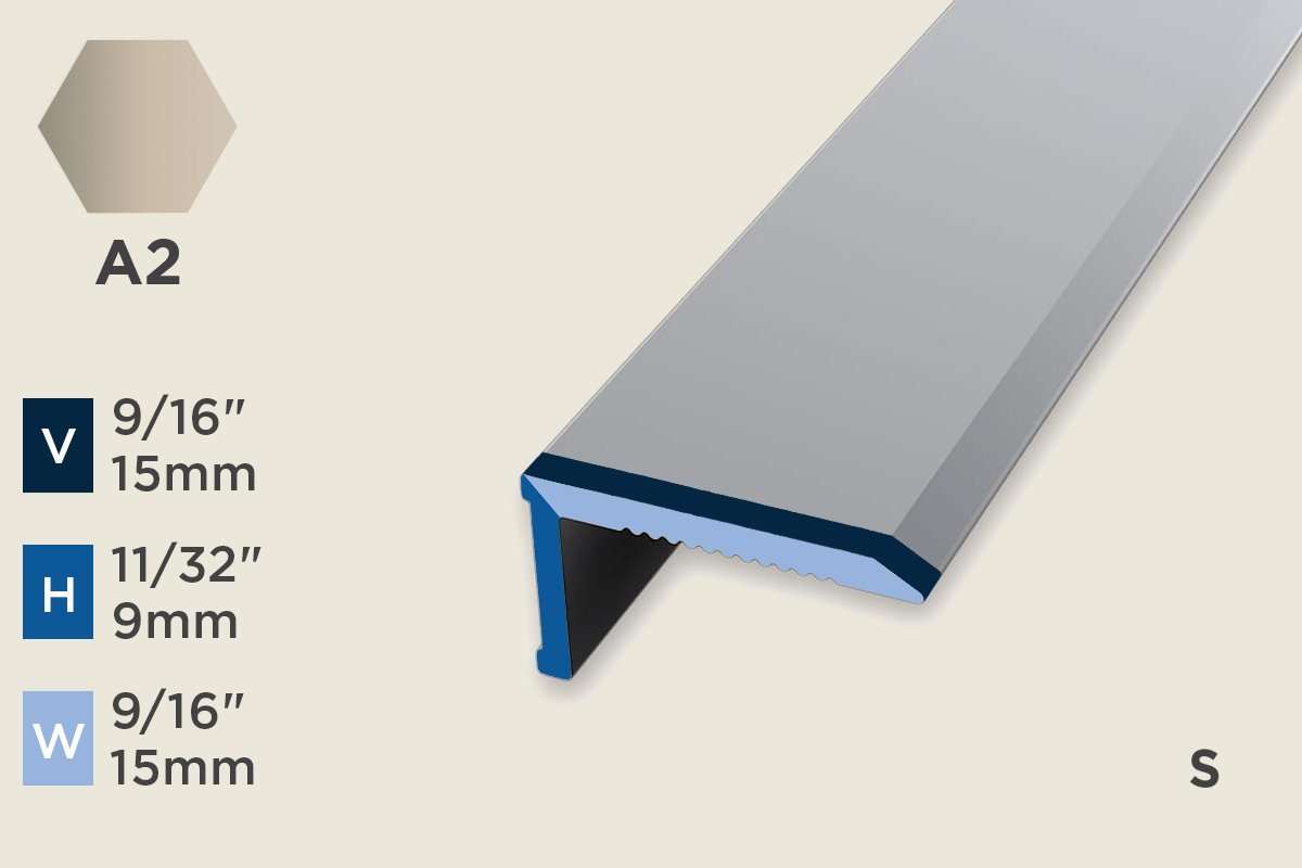 KW-D — Wall Protection Profile – Retrofit – Self-Stick – 9mm (11/32") – Sand