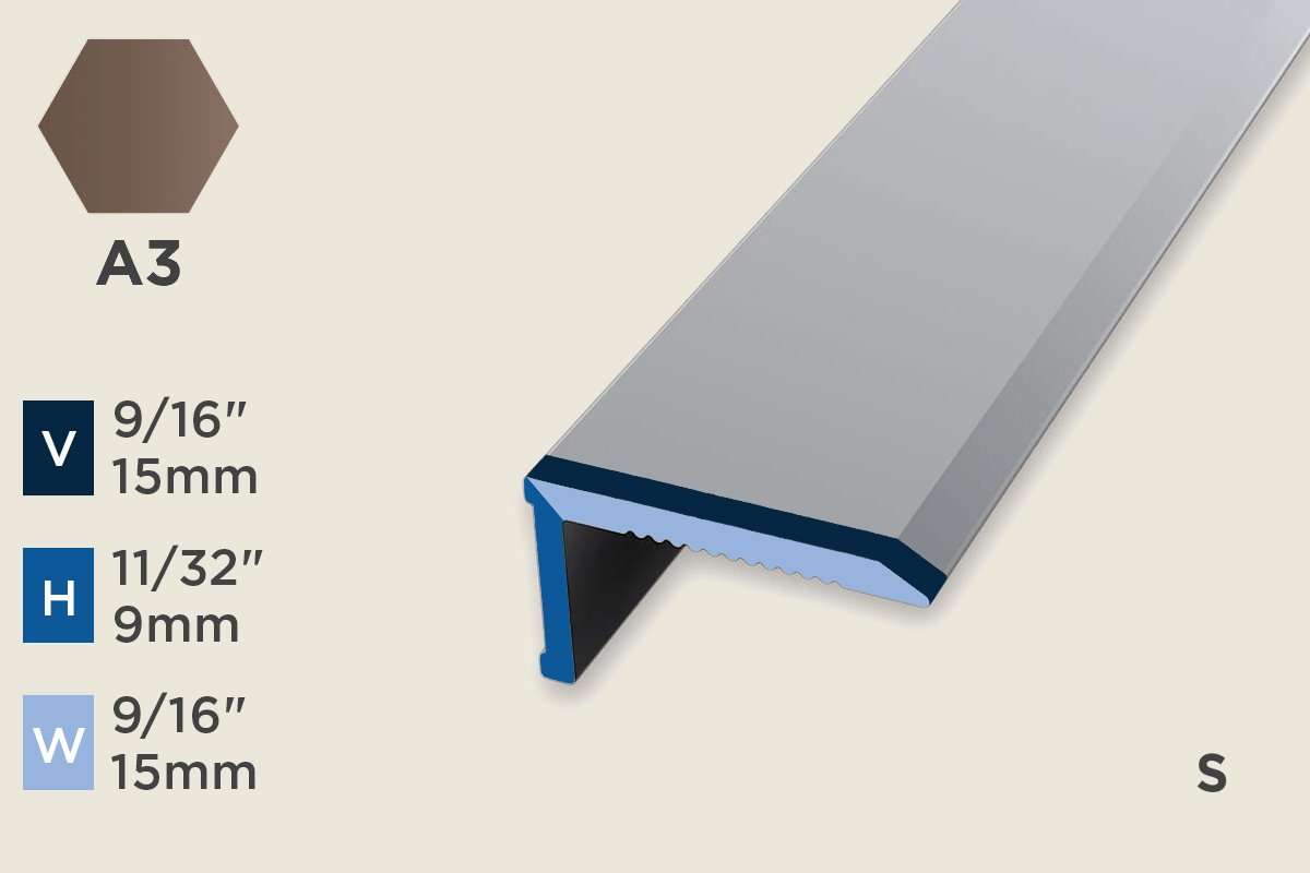 KW-D — Wall Protection Profile – Retrofit – Self-Stick – 9mm (11/32") – Bronze