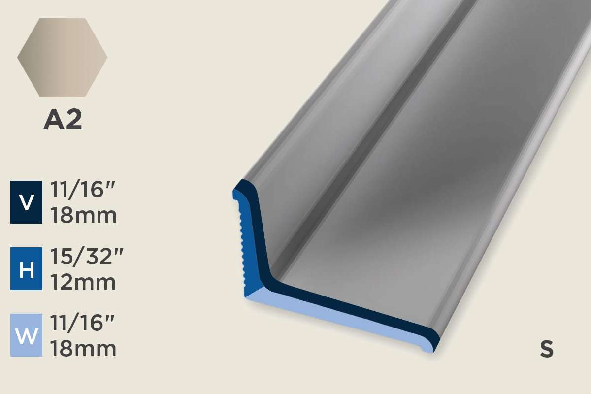 KW-E — Wall Protection Profile – Retrofit – Self-Stick – 12mm (15/32") – Sand