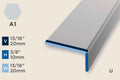 KW-G — Wall Protection Profile – Retrofit – Unpunched – 20mm (13/16") – Silver