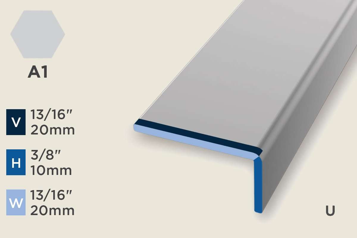 KW-G — Wall Protection Profile – Retrofit – Unpunched – 20mm (13/16") – Silver