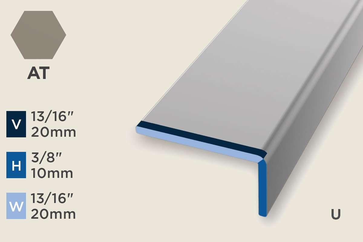 KW-G — Wall Protection Profile – Retrofit – Unpunched – 20mm (13/16") – Titanium