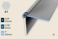 KW-H — Wall Protection Profile – Pre-fit – Unpunched – 2mm (1/16") – Silver