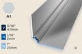 KW-I — Wall Protection Profile – Pre-fit – Unpunched – 2mm (1/16") – Silver