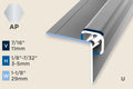 KW-J — Wall Protection Profile – Pre-fit – Variable Exterior Wall Corner – 5mm (7/32") – Polished