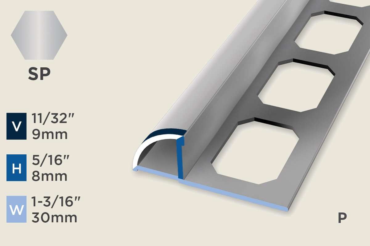 KW-L — Wall Protection Profile – Pre-fit – Punched – 8mm (5/16") – Stainless Steel Polished