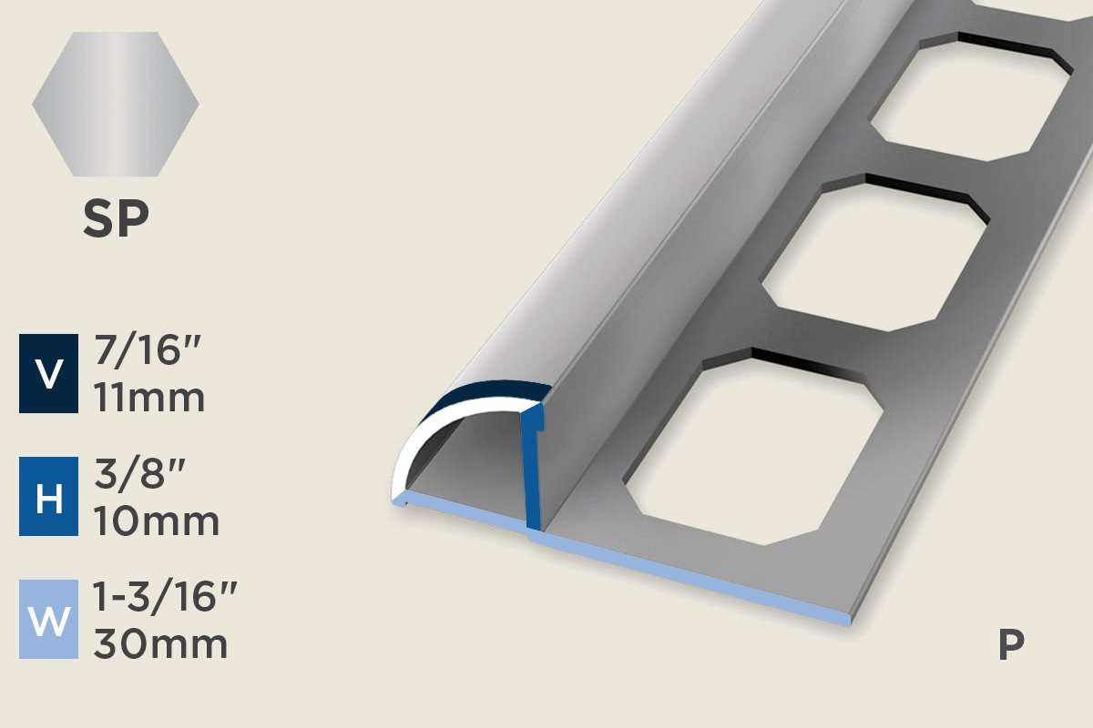 KW-L — Wall Protection Profile – Pre-fit – Punched – 10mm (3/8") – Stainless Steel Polished