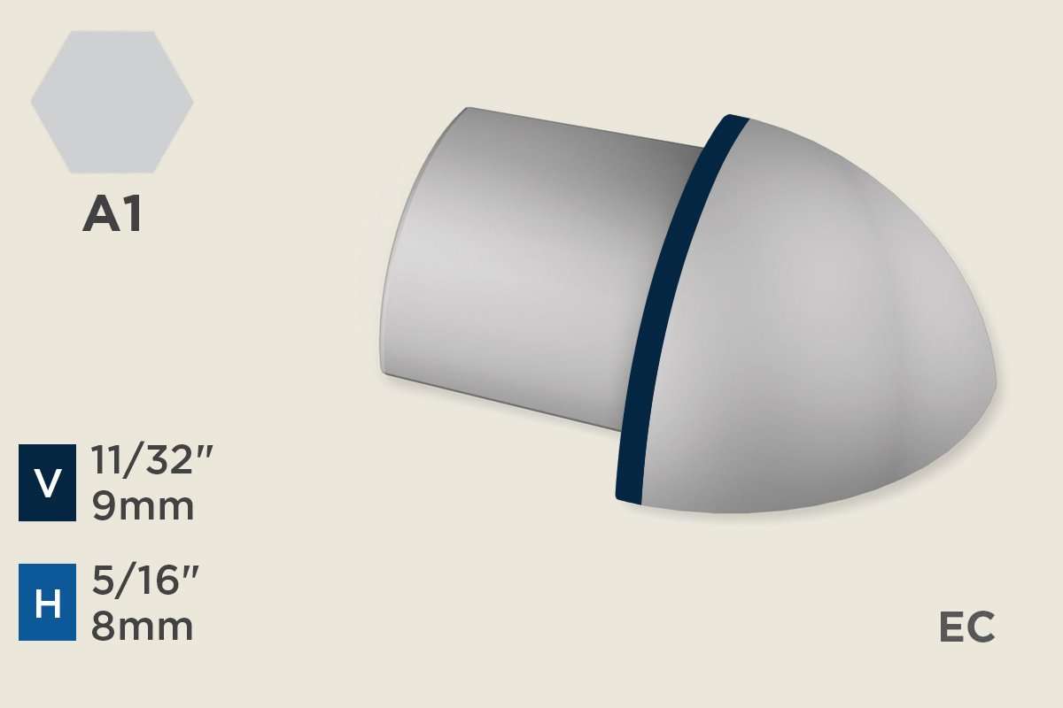 KW-M — Wall Protection Profile – End Cap for KW-L – 8mm (5/16") – Silver