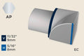 KW-N — Wall Protection Profile – End Cap Left for KW-L – 8mm (5/16") – Polished