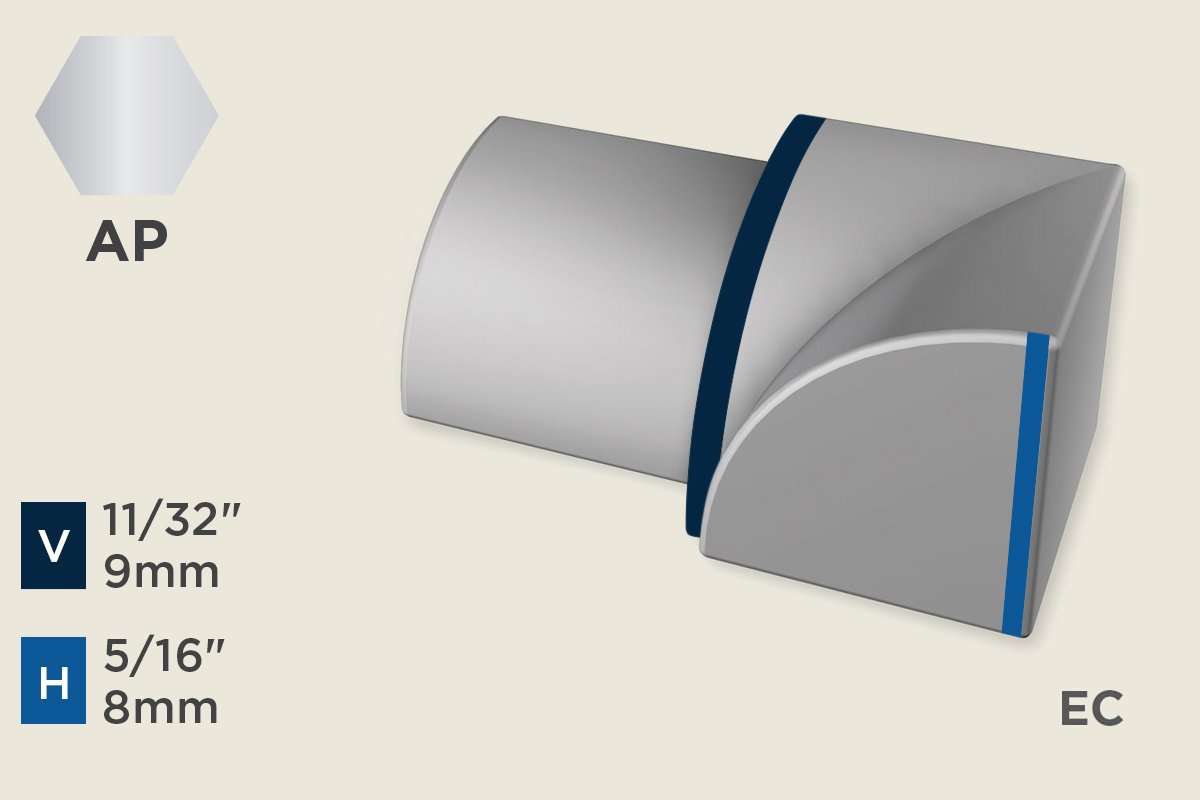 KW-N — Wall Protection Profile – End Cap Left for KW-L – 8mm (5/16") – Polished