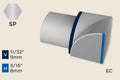 KW-N — Wall Protection Profile – End Cap Left for KW-L – 8mm (5/16") – Stainless Steel Polished
