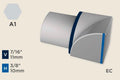 KW-N — Wall Protection Profile – End Cap Left for KW-L – 10mm (3/8") – Silver