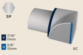 KW-N — Wall Protection Profile – End Cap Left for KW-L – 10mm (3/8") – Stainless Steel Polished