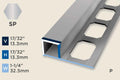 KW-O — Wall Protection Profile – Pre-fit – Punched – 12.5mm (1/2") – Stainless Steel Polished