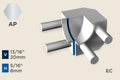 KW-S — Wall Protection Profiles – End Cap Left for KW-Q – 8mm (5/16") – Polished