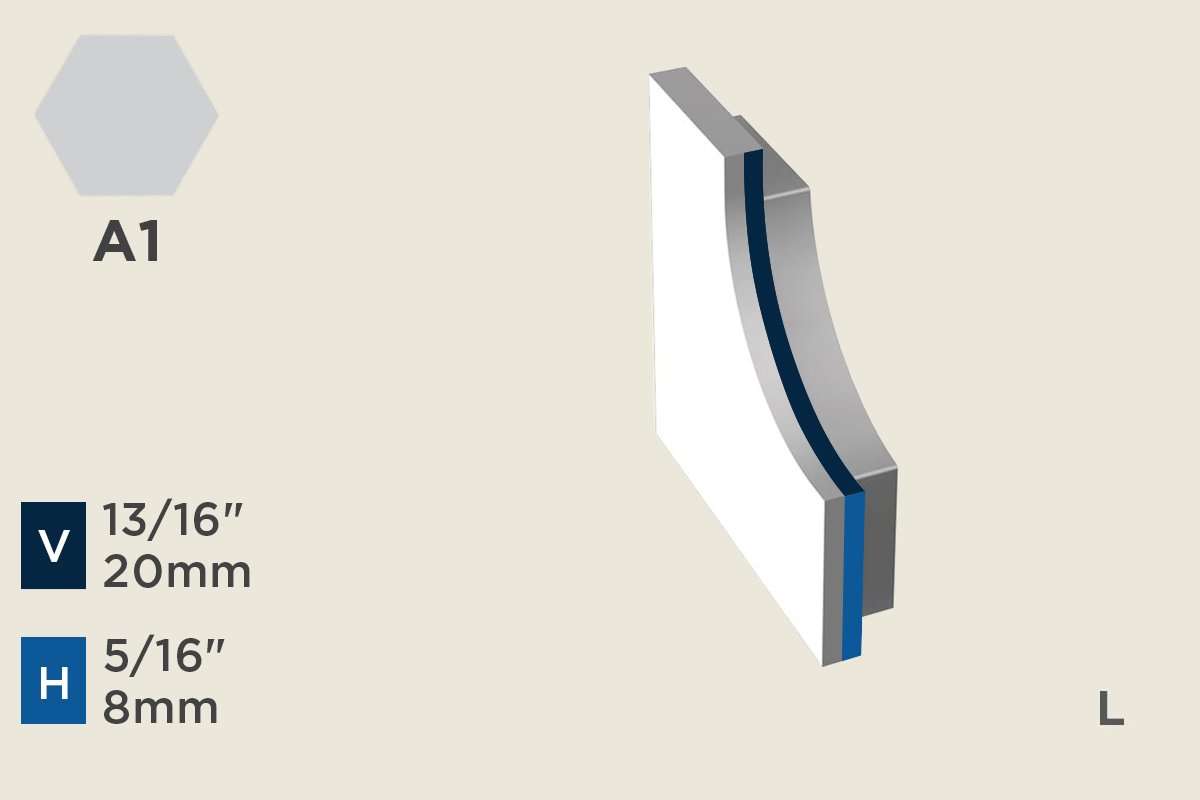 KW-T — Wall Protection Profiles – 8mm (5/16") – End Cap Left for KW-Q (L-dir) – Silver